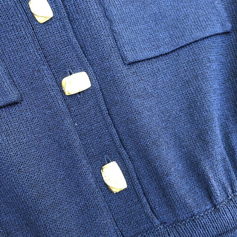 VTG ST JOHN Collection Marie Gray Santana Knit Jumpsuit Romper 2 Blue Designer - Picture 14 of 16